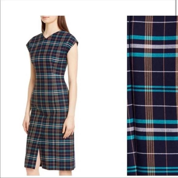 Hugo Boss NWT Daela Plaid Sleeveless Dress Sz 4 - Picture 3 of 11